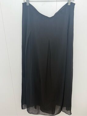Eileen Fisher 100% Silk Black Maxi Skirt